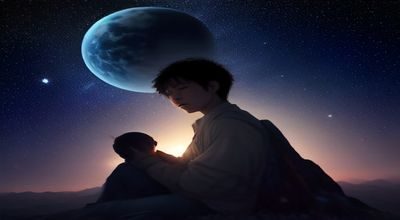 星野光意志坚定场景插画，角色在逆境中昂首而立，背景柠檬黄光晕象征坚韧与不屈，展现星野光的精神内核